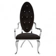 Novara Black Velvet / Silver Baroque Chair, Plywood, Stainless Steel, Black