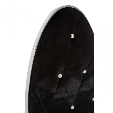 Novara Black Velvet / Silver Baroque Chair, Plywood, Stainless Steel, Black