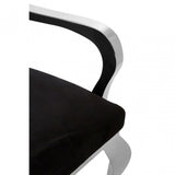 Novara Black Velvet / Silver Baroque Chair, Plywood, Stainless Steel, Black