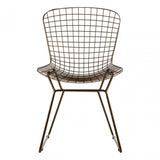 Brock Bronze Metal Grid Frame Wire Chair, Metal, Bronze
