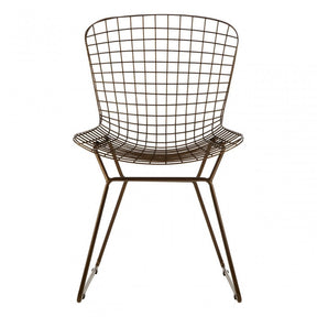 Brock Bronze Metal Grid Frame Wire Chair, Metal, Bronze