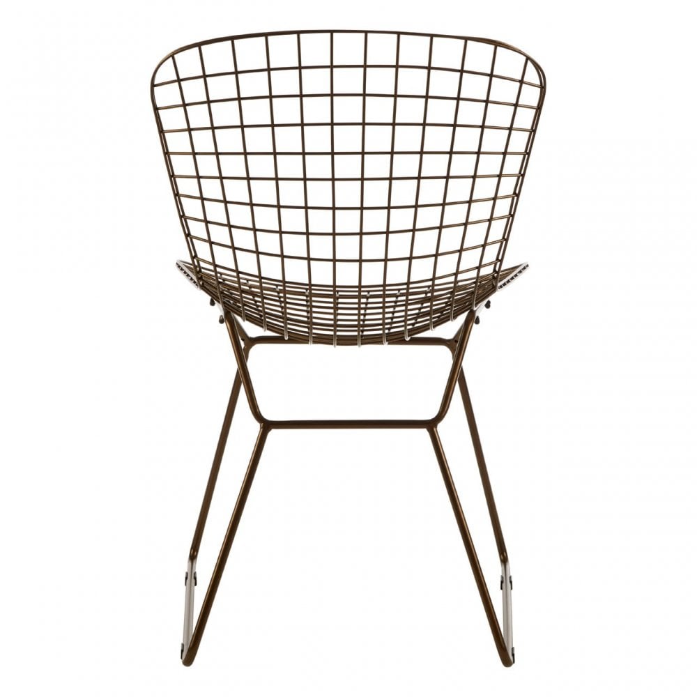 Brock Bronze Metal Grid Frame Wire Chair, Metal, Bronze
