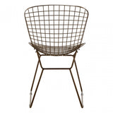 Brock Bronze Metal Grid Frame Wire Chair, Metal, Bronze