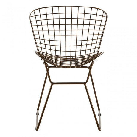 Brock Bronze Metal Grid Frame Wire Chair, Metal, Bronze
