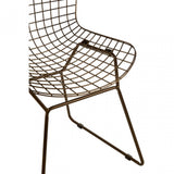 Brock Bronze Metal Grid Frame Wire Chair, Metal, Bronze