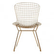 Brock Gold Metal Grid Frame Wire Chair, Metal, Gold