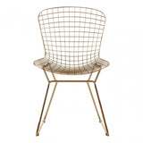 Brock Gold Metal Grid Frame Wire Chair, Metal, Gold