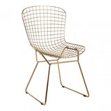 Brock Gold Metal Grid Frame Wire Chair, Metal, Gold