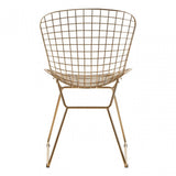 Brock Gold Metal Grid Frame Wire Chair, Metal, Gold