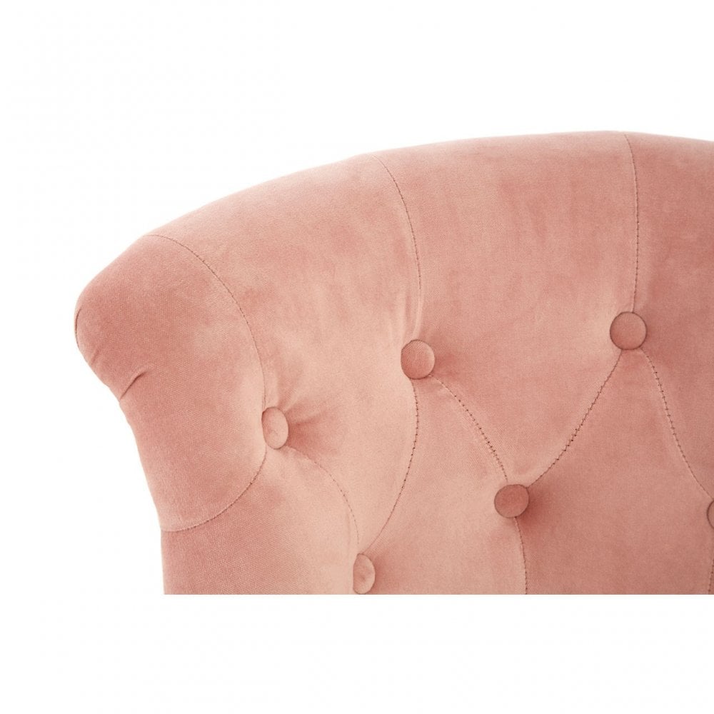 Estelle Kids Armless Pink Chair Plush Velvet and Wood