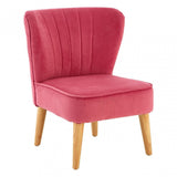 Mia Pink Kids Chair Soft Velvet & Tufted Details In Wood