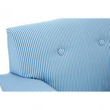 Kids Bedroom Blue & White Fabric Rocking Chair with Footstool