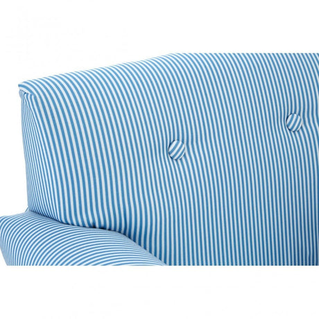 Kids Bedroom Blue & White Fabric Rocking Chair with Footstool