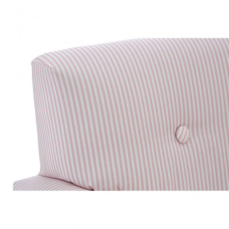 Kids Bedroom Pink & White Fabric Rocking Chair with Footstool