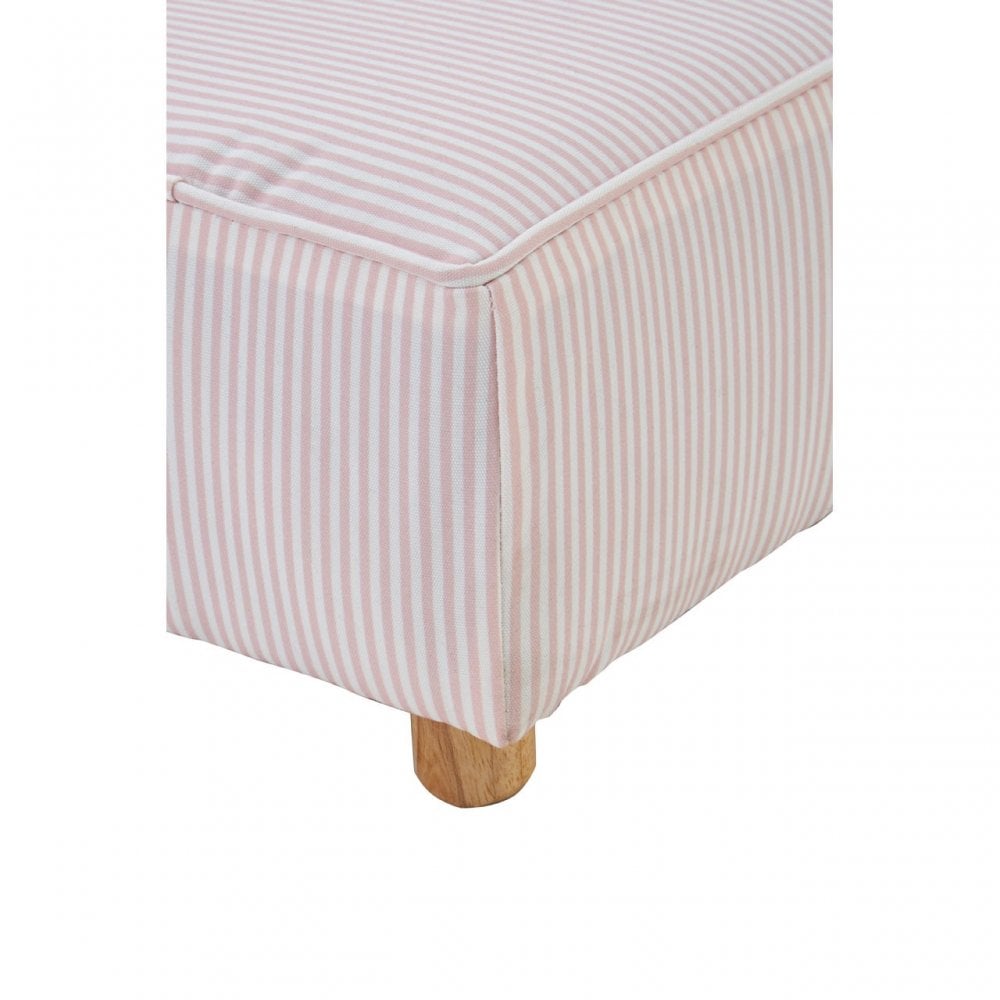 Kids Bedroom Pink & White Fabric Rocking Chair with Footstool