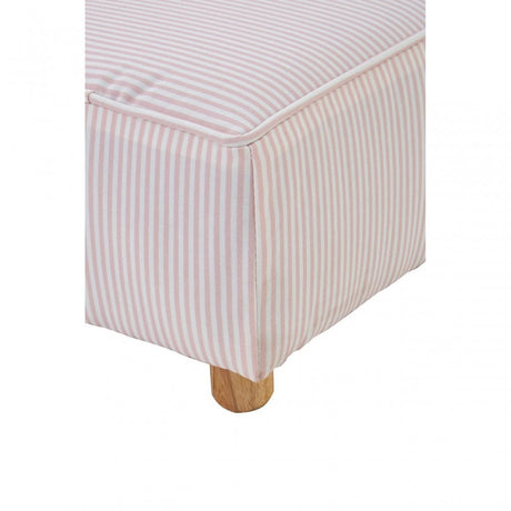 Kids Bedroom Pink & White Fabric Rocking Chair with Footstool
