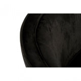 Louxor Black Velvet Round Chair, Pine Wood, Black