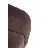 Louxor Grey Velvet Round Armchair, Cotton Velvet, Pine Wood, Grey