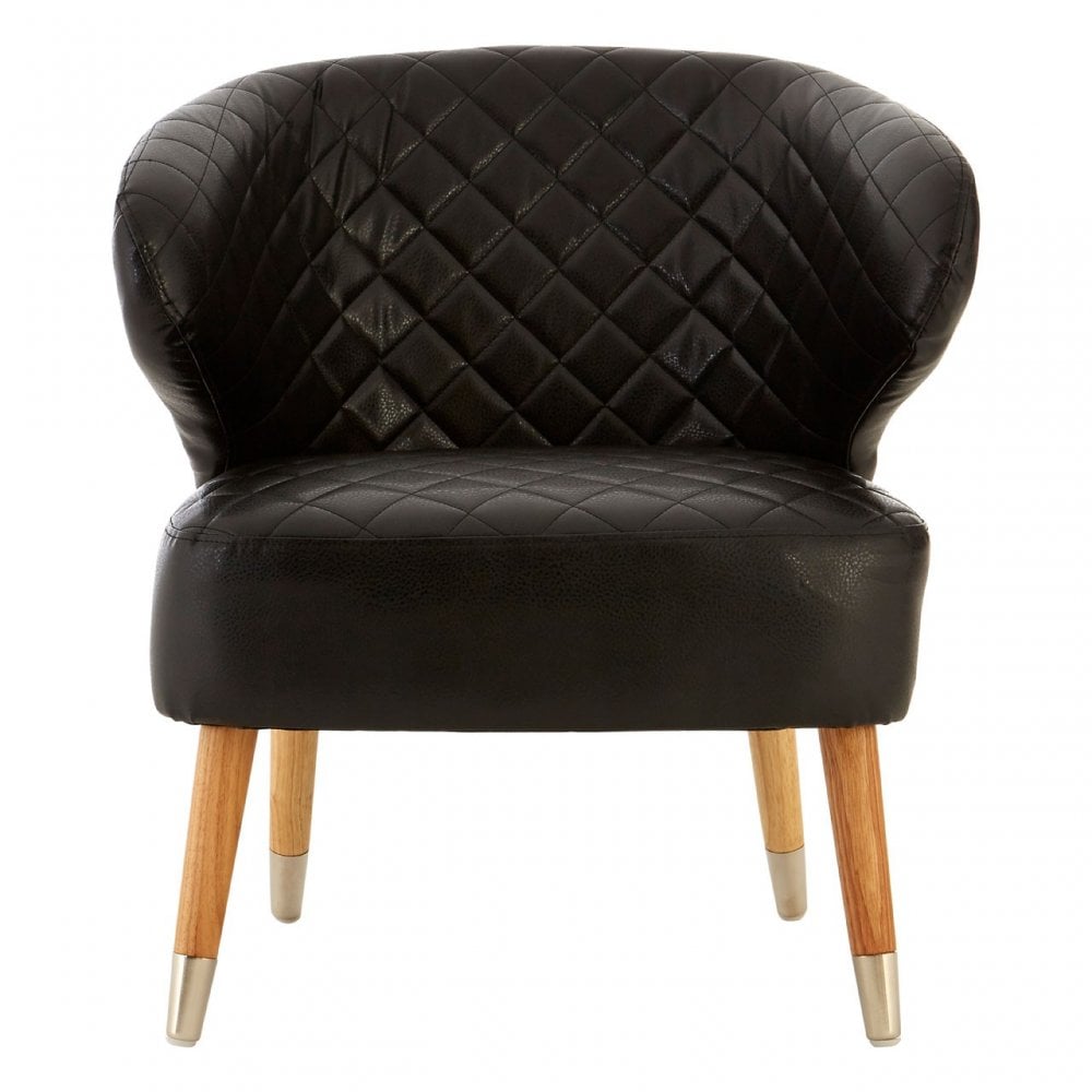 Black Faux Leather Wingback Armchair, Birchwood, Black