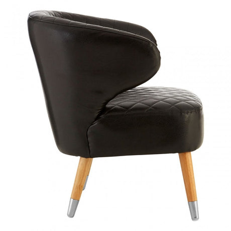Black Faux Leather Wingback Armchair, Birchwood, Black
