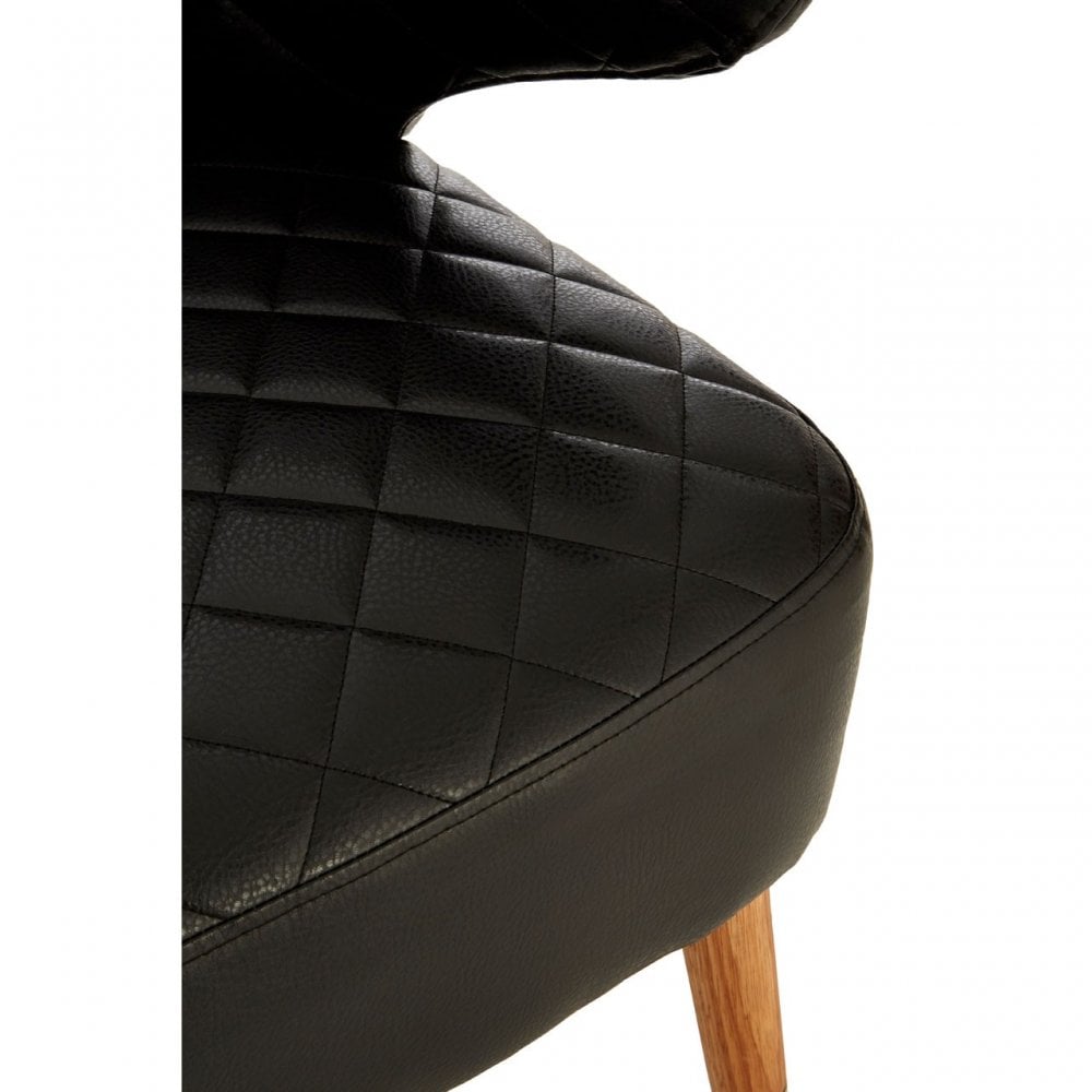 Black Faux Leather Wingback Armchair, Birchwood, Black