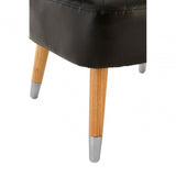 Black Faux Leather Wingback Armchair, Birchwood, Black