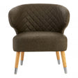 Brown Faux Leather Wingback Armchair, Birchwood, Brown