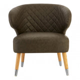 Brown Faux Leather Wingback Armchair, Birchwood, Brown