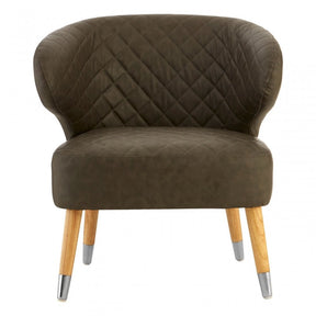 Brown Faux Leather Wingback Armchair, Birchwood, Brown