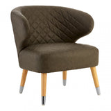Brown Faux Leather Wingback Armchair, Birchwood, Brown
