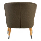 Brown Faux Leather Wingback Armchair, Birchwood, Brown