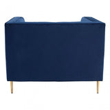Otylia Deep Blue Velvet Armchair, Foam, Wood, Blue