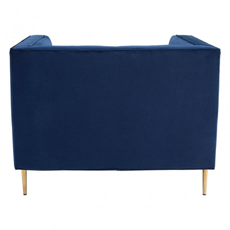 Otylia Deep Blue Velvet Armchair, Foam, Wood, Blue