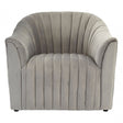 Opel Grey Velvet Armchair, Foam, Wood, Grey