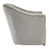 Opel Grey Velvet Armchair, Foam, Wood, Grey