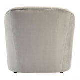 Opel Grey Velvet Armchair, Foam, Wood, Grey