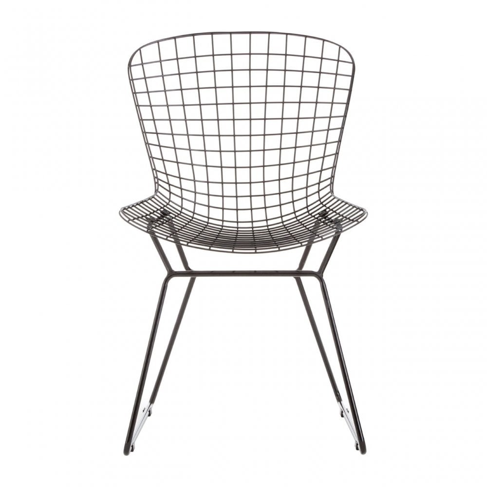 Brock Black Metal Wire Chair, Metal, Black