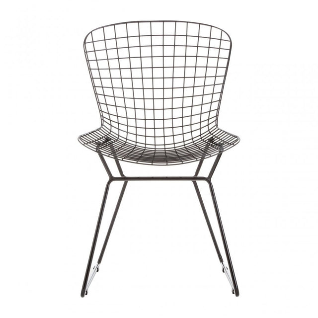 Brock Black Metal Wire Chair, Metal, Black