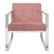 Chiqui Pink Velvet Cocktail Chair, Stainless Steel, Pink