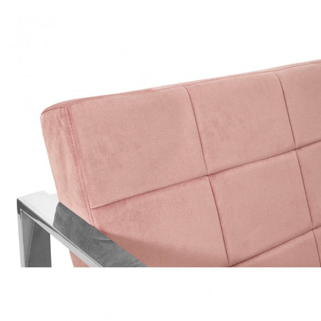 Chiqui Pink Velvet Cocktail Chair, Stainless Steel, Pink