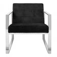 Chiqui Black Velvet Cocktail Chair, Stainless Steel, Black