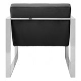 Chiqui Black Velvet Cocktail Chair, Stainless Steel, Black