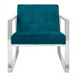 Chiqui Teal Velvet Cocktail Chair, Stainless Steel, Teal