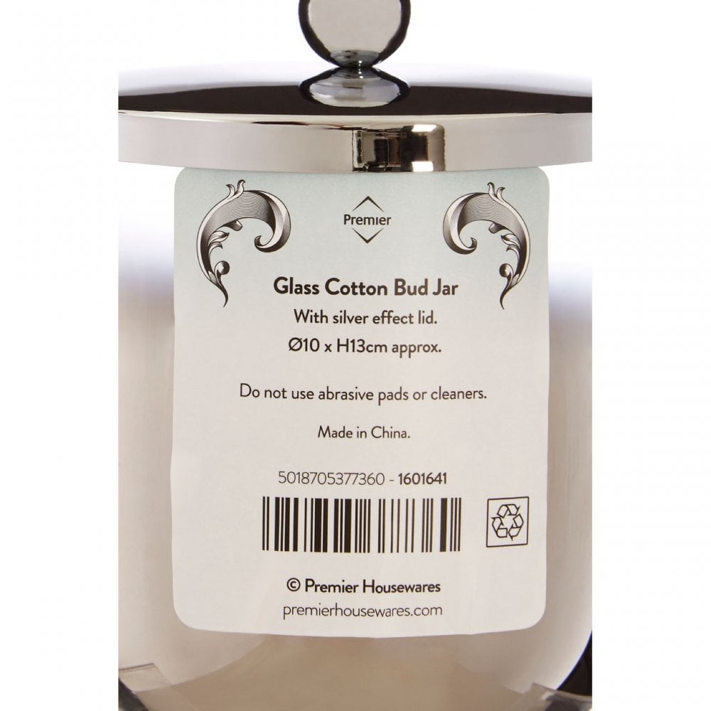 Elissa Cotton Jar, Glass, Silver