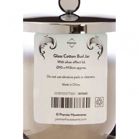 Elissa Cotton Jar, Glass, Silver