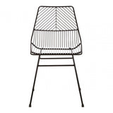 District Small Black Metal Wire Chair, Metal, Black