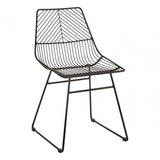 District Small Black Metal Wire Chair, Metal, Black