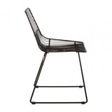 District Small Black Metal Wire Chair, Metal, Black