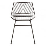 District Small Black Metal Wire Chair, Metal, Black