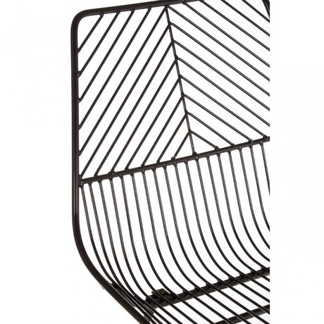 District Small Black Metal Wire Chair, Metal, Black